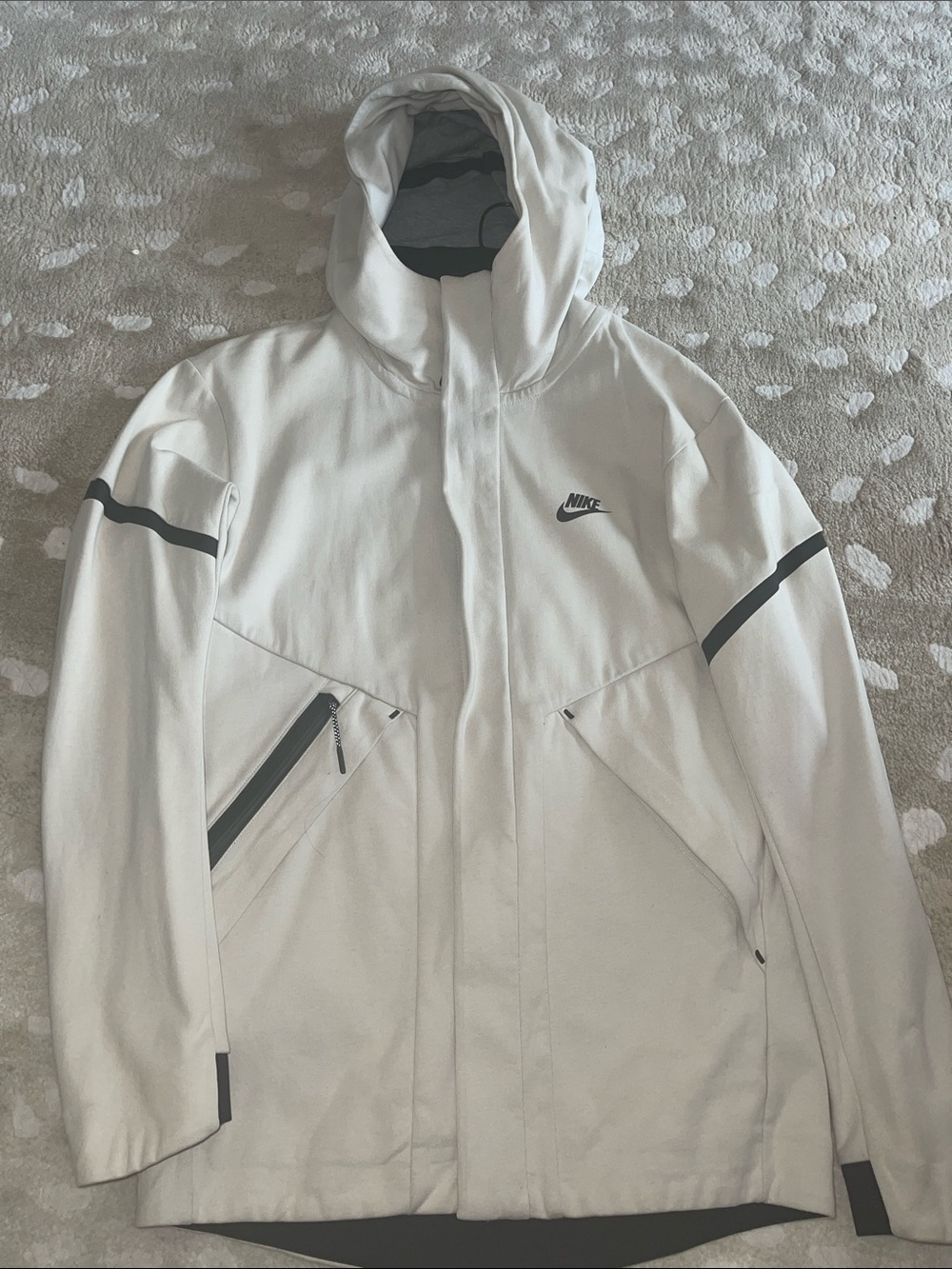 New Nike Sportswear Tech Fleece Ivory Repel Windrunner Jacket, Men's XS